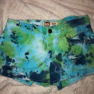 L.E.I Tie-dye Denim Shorts